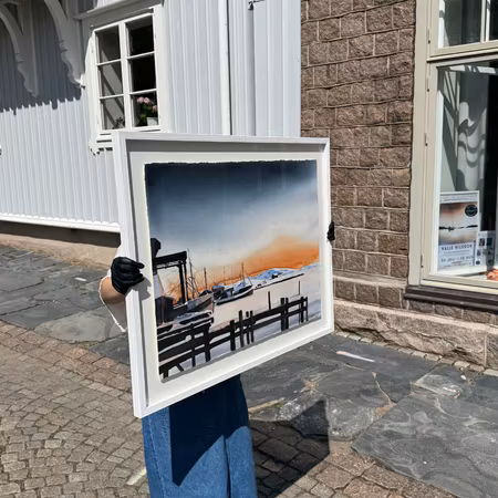 'Vintervila', Akvarell av Kalle Nilsson, 93x73 cm