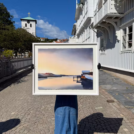 'Björholmen', Akvarell av Kalle Nilsson, 93x73 cm