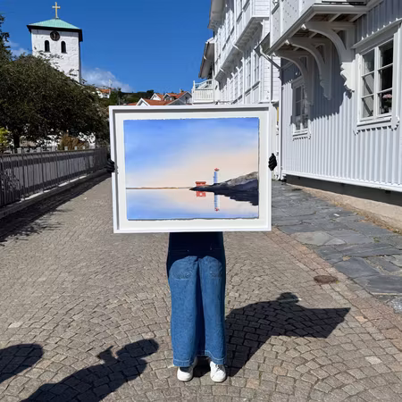 "Mollösund", Akvarell av Kalle Nilsson, 93x73 cm
