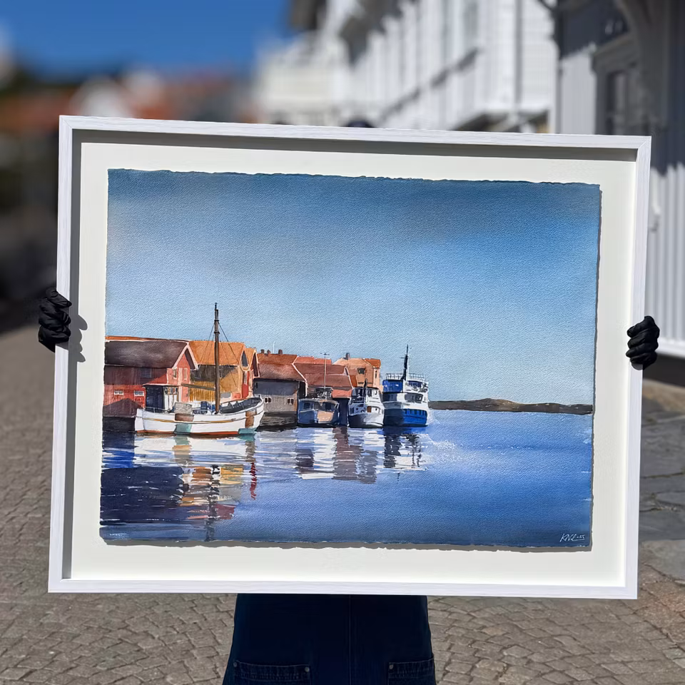 'Smögen', Akvarell av Kalle Nilsson, 93x73 cm