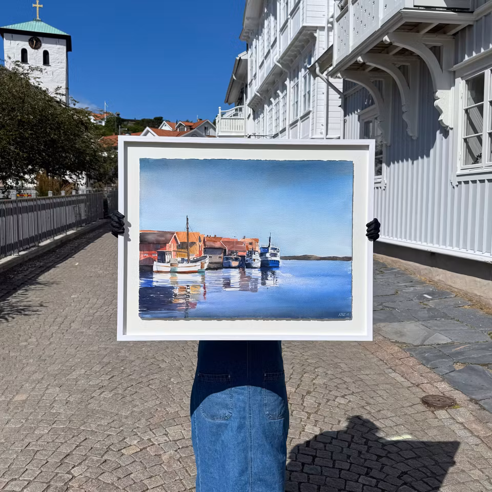 'Smögen', Akvarell av Kalle Nilsson, 93x73 cm