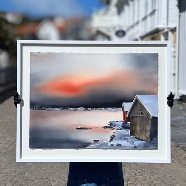 'Stillhet', Akvarell av Kalle Nilsson, 93x73 cm