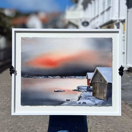 'Stillhet', Akvarell av Kalle Nilsson, 93x73 cm