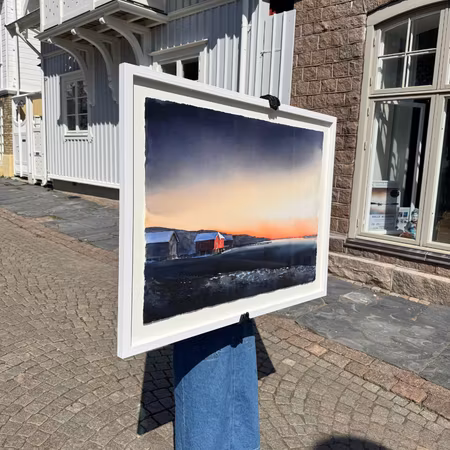 'Tegelstrand 2', Akvarell av Kalle Nilsson, 124x94 cm