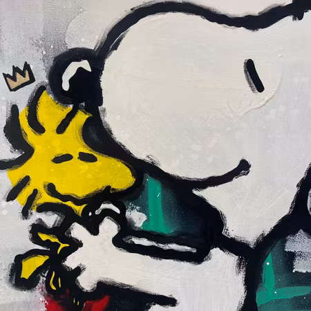 "Stay Real", Blandteknik på duk av Mike Blomqvist, 64x84 cm