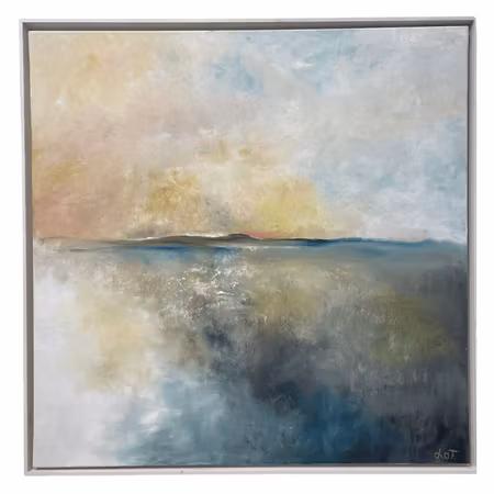 Morgonrodnad - olja på duk av Lo Fehrling 100x100 cm