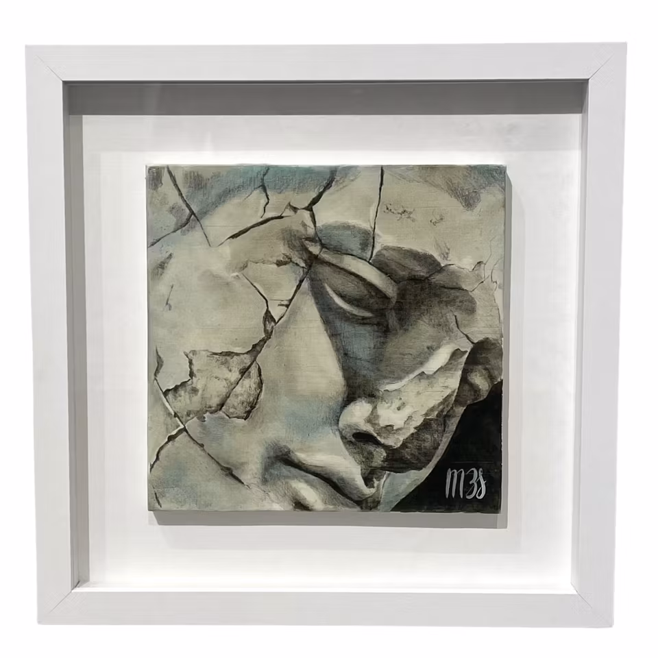 'Study 1', Akryl på duk av Marta Bies, 33x33 cm