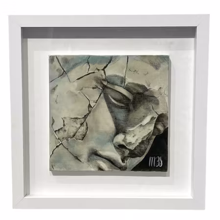 'Study 1', Akryl på duk av Marta Bies, 33x33 cm