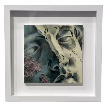 'Study 2', Akryl på duk av Marta Bies, 33x33 cm