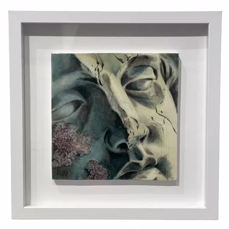 'Study 2', Akryl på duk av Marta Bies, 33x33 cm