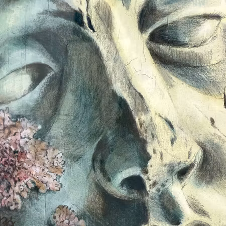 'Study 2', Akryl på duk av Marta Bies, 33x33 cm
