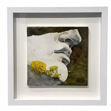 'Study 3', Akryl på duk av Marta Bies, 33x33 cm