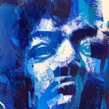 'Jimi Hendrix II', Akryl på duk av Alberto Ramirez LEG & Jochen Vrba, 39x50 cm