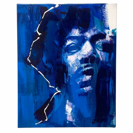 'Jimi Hendrix II', Akryl på duk av Alberto Ramirez LEG & Jochen Vrba, 39x50 cm