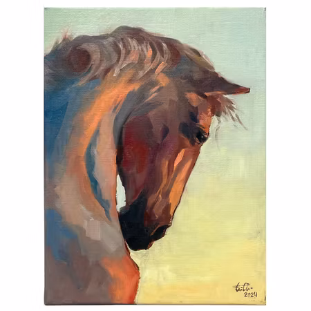 'Chico', Olja på duk av Elin Östberg, 30x40 cm