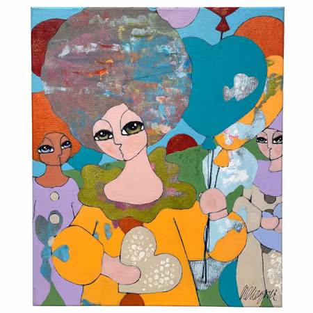 'Let the sun shine in', Akryl på duk av Hanna Ekegren, 46x55 cm