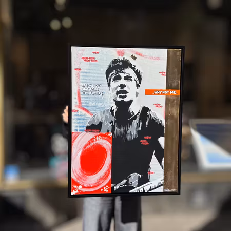 "Why not me", Blandteknik på duk av Mike Blomqvist, 64x84 cm