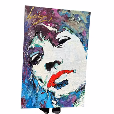 'Mick Jagger', Blandteknik på duk av David Partida, 196x130 cm