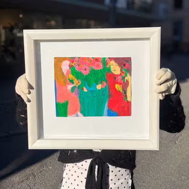 'Women among Roses', Akryl på rispapper av Walasse Ting, 44x40 cm