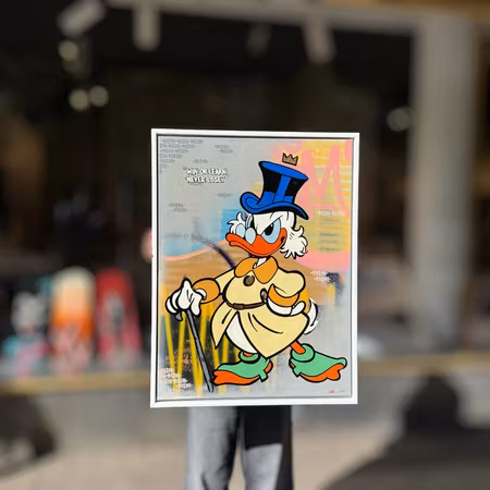 "Win or Learn", Blandteknik på duk av Mike Blomqvist, 64x84 cm