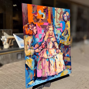 'Meninas', Akryl på duk av Alberto Ramirez LEG, 130x160 cm