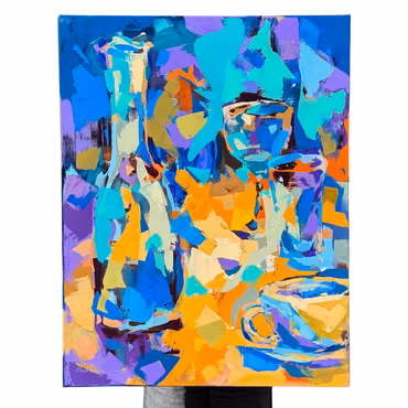 'Still-life Café', Akryl på duk av Alberto Ramirez LEG, 70x90 cm