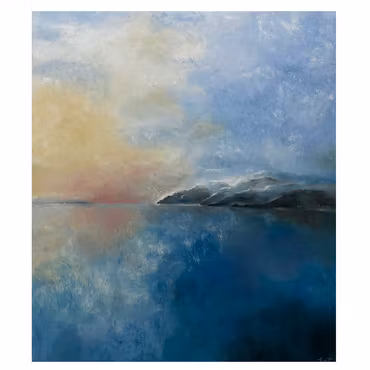 "Gryningstimma", olja på duk av Lo Fehrling, 120x140 cm