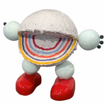 "Pac-Aid Man", skulptur av Adam Ström, höjd 90 cm