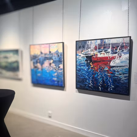 "Lilla bommen in Summer", olja på duk av John Ma, 100x100 cm