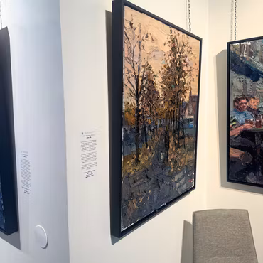 "Södra Allégatan in Autumn", olja på duk av John Ma, 80x100 cm