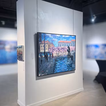 "Järntorget", olja på duk av John Ma, 150x120 cm