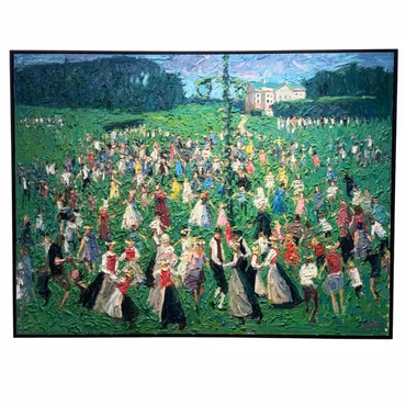 "Midsummer at Gunnebo Castle", olja på duk av John Ma, 200x150 cm