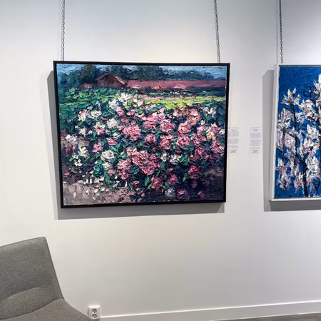 "Trädgårdsföreningen", olja på duk av John Ma, 120x100 cm