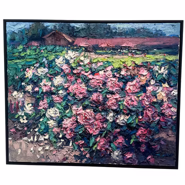 "Trädgårdsföreningen", olja på duk av John Ma, 120x100 cm