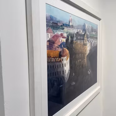 "Bastionsplatsen", akvarell på papper av John Ma, 92 × 72 cm