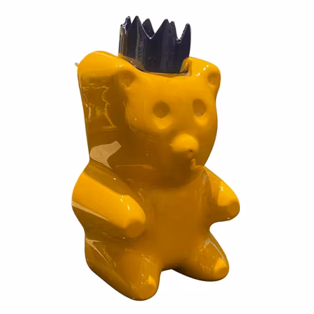 Candy King Canary, Skulptur, gjuten, handmålad av Adam Ström. 18 x 12 cm. Del av serien Candy King