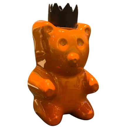 Candy King Marigold, Skulptur, gjuten, handmålad av Adam Ström. 18 x 12 cm. Del av serien Candy King