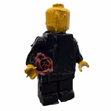 Blockhead Romantic, Skulptur av Adam Ström, h. 42, Del av serien Melted Lego