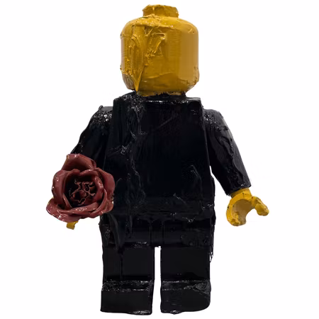 Blockhead Romantic, Skulptur av Adam Ström, h. 42, Del av serien Melted Lego