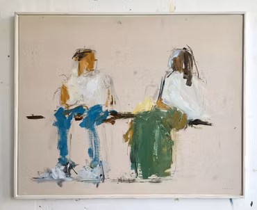 "Ralph and Moira", olja på pannå av Filippa Bjerling, 63 x 50 cm