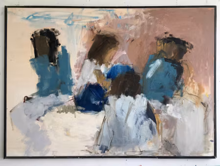 "Betty Blue, the Twin Sisters and Jean", olja på duk av Filippa Bjerling, 140 x 100 cm