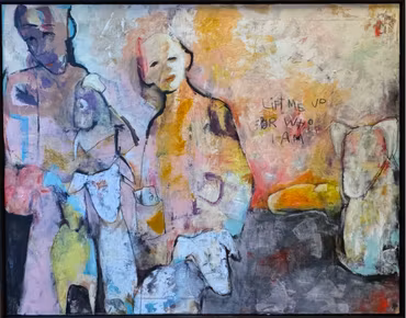 “Lift Me Up for Who I Am”, akryl på duk av Karin Björnsdotter, 140 × 110 cm