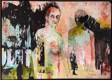 “For Better or Worse”, akryl på duk av Karin Björnsdotter, 140 × 100 cm