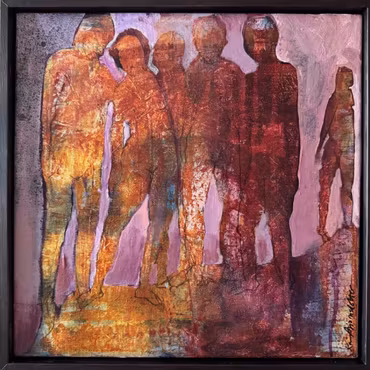 “Together”, akryl på duk av Karin Björnsdotter, 40 × 40 cm