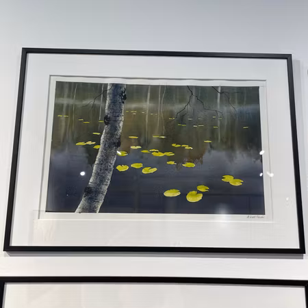 “I tystnadens vatten”, akvarell av Mikael Forssén, 72 × 52 cm