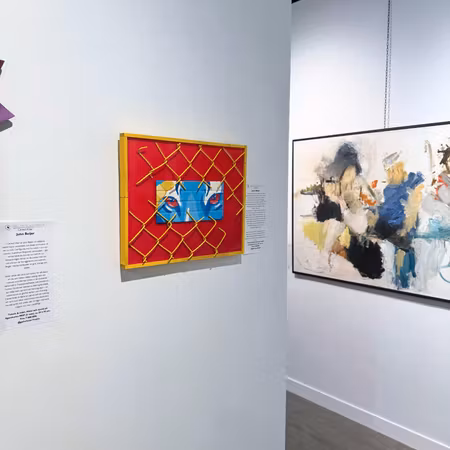 "Lookout", akryl på mosaik monterad på furu av John Beijer, 40 × 30 cm