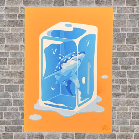 "Trapped (Ice)", fine art print på 200 g papper, limiterad till 20 exemplar av John Beijer, 29,7 × 42 cm