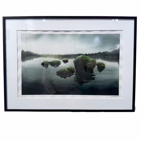 “Dimhöljd vik”, akvarell av Mikael Forssén, 72 × 52 cm