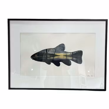 "Sjöns väktare”, akvarell av Mikael Forssén, 72 × 52 cm