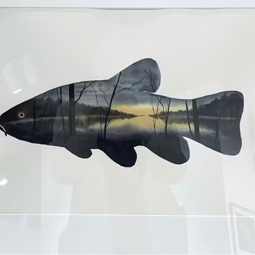 "Sjöns väktare”, akvarell av Mikael Forssén, 72 × 52 cm